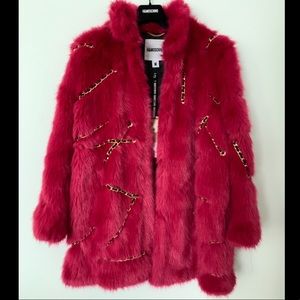 Hmoschino moschino pink fur coat Medium M